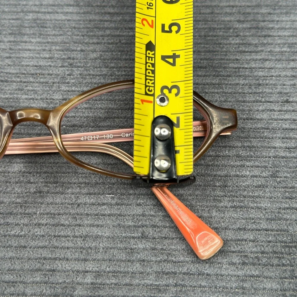 Oliver Peoples Carina Y2K Eyeglasses Brown Peach Cat Eye Frames 47-17-130 OTRP